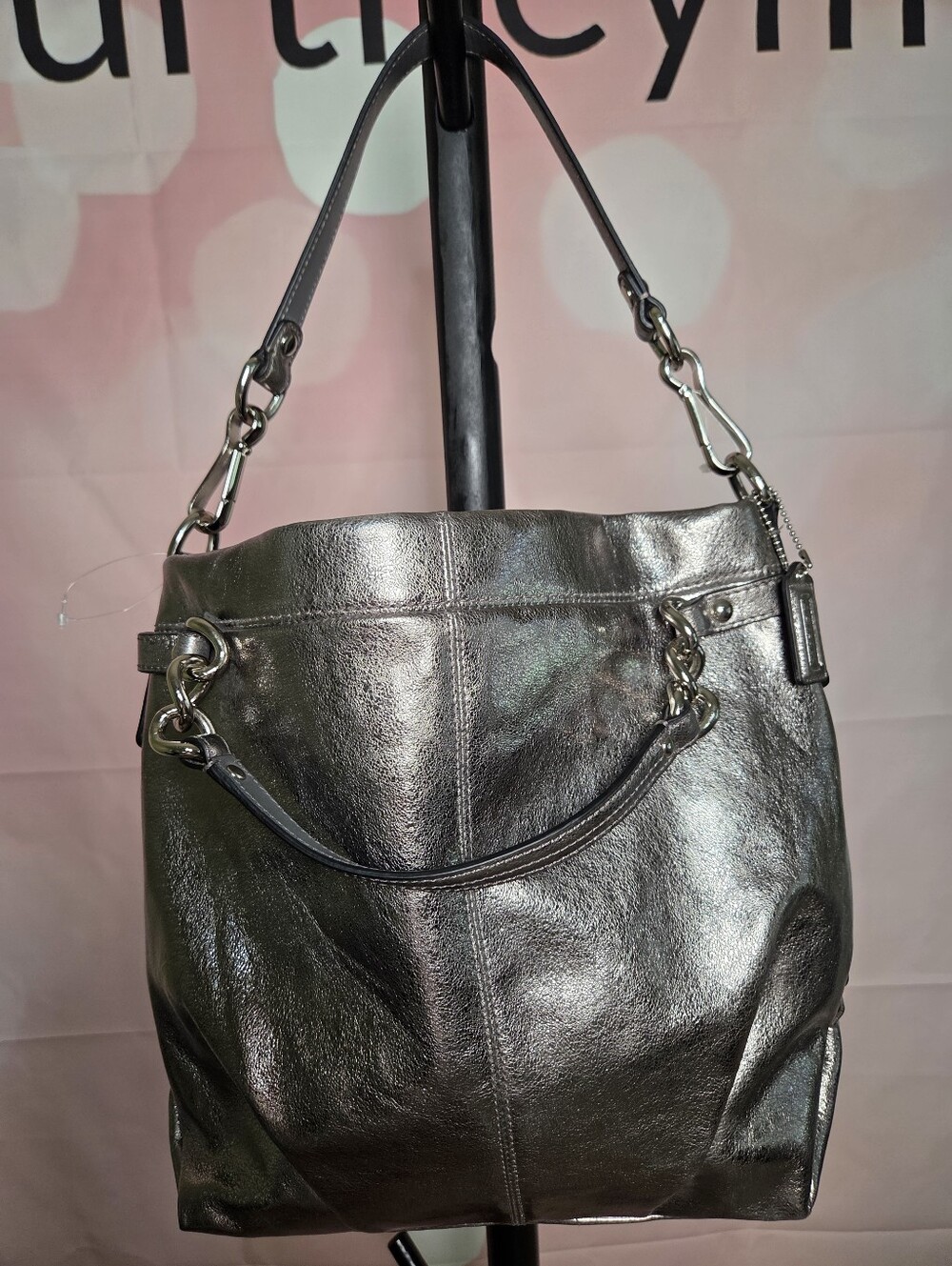Coach Brooke Metallic Silver Hobo Bag New Never Used!